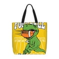 thumbnail image 1 of Disketp T-Rex Playing Football Bolsa Tote de Lona para Mujer, Bolso de Hombro y Cruzado con Cierre de Cremallera, 1 of 7