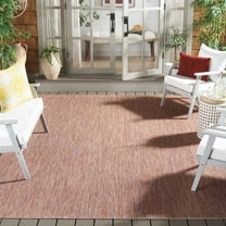 Safavieh Courtyard Finnian Solid Indoor/Outdoor Area Rug, Red/Beige, 10' x 14'