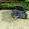 thumbnail image 5 of Coziwow Wooden Chicken Coop, Chicken Hutch with Run Cage, Poultry Cage Hen House with Nesting Boxes, Gray and Black, 5 of 10
