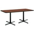 thumbnail image 7 of KFI Studios Mode 2.5' x 6' Bistro Table, Medium Oak, Black Base, 7 of 7