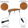 thumbnail image 4 of Flash Furniture Emmy 76" Oval Wave Flexible Laminate Activity Table Set with 14" Student Stack Chairs, Oak/Black, 4 of 15