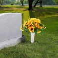 thumbnail image 5 of SLYNSHome Artificial Cemetery Flowers Sunflowers Silk Flower with Stake for Grave Headstone Decoration Graveyard Memorial Flowers, 5 of 7