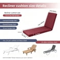 thumbnail image 2 of Millsilo Outdoor Chaise Lounge Cushion, 72" x 21" x 3" Patio Lounge Chair Cushion, Water-Resistant UV-Protected Replacement Cushion with High Density Foam, Burgundy, 2 of 7