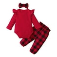 thumbnail image 7 of GYRATEDREAM Kid Baby Girl Outfits Clothes Bell-Bottoms Long Sleeve Cotton Sweatshirt Tops Christmas Red Plaid Pants Girls Clothing Set, 7 of 7