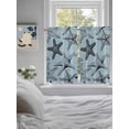 thumbnail image 3 of Teal Blue Starfish Living Room Curtains 2 Panel, Coastal Ocean Summer Sea Nautical Cafe Window Treatment, Farmhouse Bedroom Bathroom Kitchen Curtains Drapes 104"x54", 3 of 6