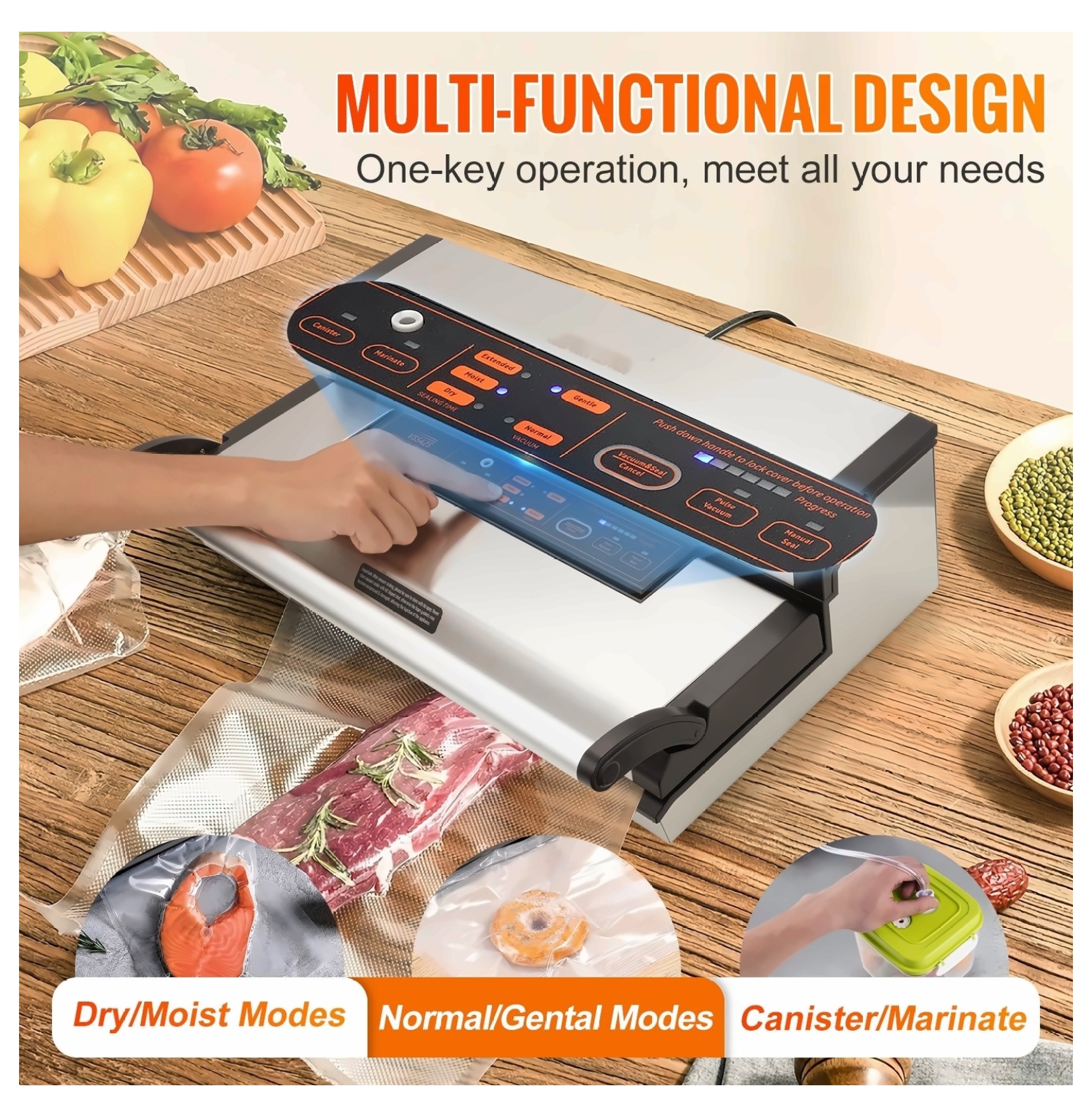 Vacuum Sealer Machine, 95Kpa Dual Pump, Automatic Food Sealer with Bags & Hose