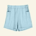 thumbnail image 2 of Lenpel Women's Casual Shorts Lightweight Elastic Waist Wide Leg Shorts Trendy Summer Shorts with Pockets, 2 of 7