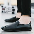 thumbnail image 2 of Black Mens Loafers Round Toe Soft Sole Comfortable Slip On Solid Color Design For Casual Indoor Outdoor Wear In Spring And Summer Size 42, 2 of 9