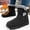 Black, variant on Women Winter Snow Boots, No Slip Windproof Thermal Outdoor Mid-Calf Boots Gray Size 5.5