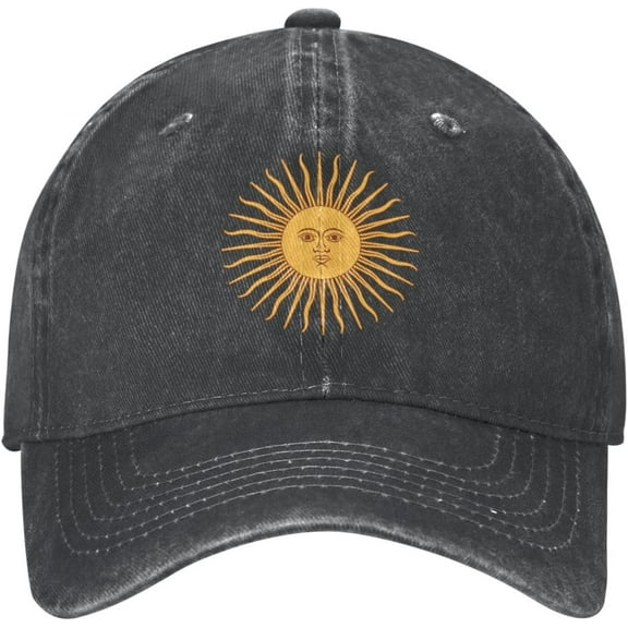 Argentina Sun Baseball Cap Adjustable Personalized Adult Sports Hats Black