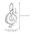 thumbnail image 2 of KAJNBN 2Pcs Ladies Brooch Silver Music Note Pin for Women Casual Wear, 2 of 7