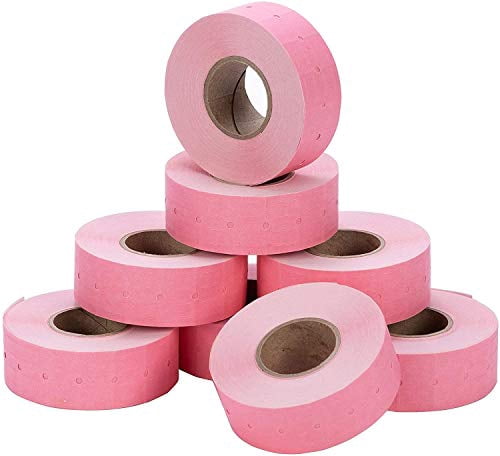 Perco 1 Line Pink Labels - 1 Sleeve, 8,000 Blank Pricing Labels for Perco 1 Line Price and Date Guns