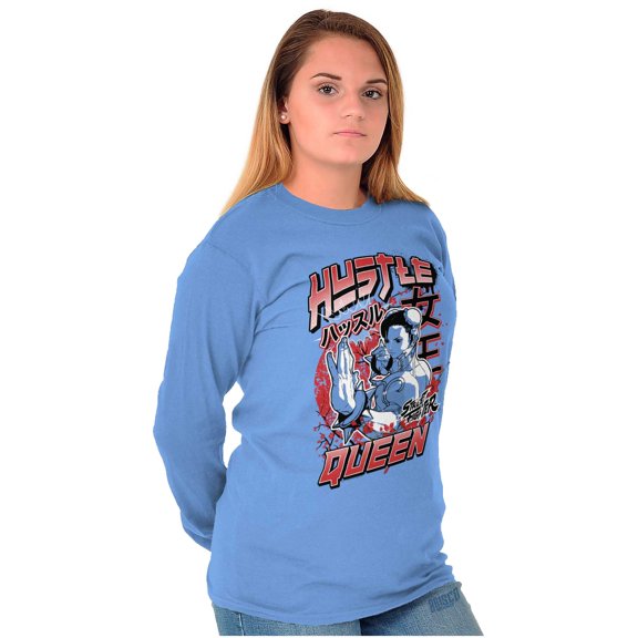 Street Fighter Chun Li Hustle Queen Women's Long Sleeve T Shirt Brisco Brands S