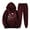 Wine, variant on JURANMO Fashion 2 Piece Sets for Women Casual Lightweight Hoodie Sweatsuit Dandelion Print Hooded Pullover Tops with Kangaroo Pocket Sweatpant Two Piece Matching Outfits Pink S