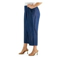 thumbnail image 3 of CALVIN KLEIN Womens Navy Pocketed Cropped Pull On Wide Leg Pants Plus 2X, 3 of 5