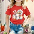 thumbnail image 2 of XDZJLR T-Shirt Fille Tout-Petit Graphique de Pâques Coupe Ample Décontractée Manches Courtes Col Rond pour Garçons 4-5 Ans, 2 of 4