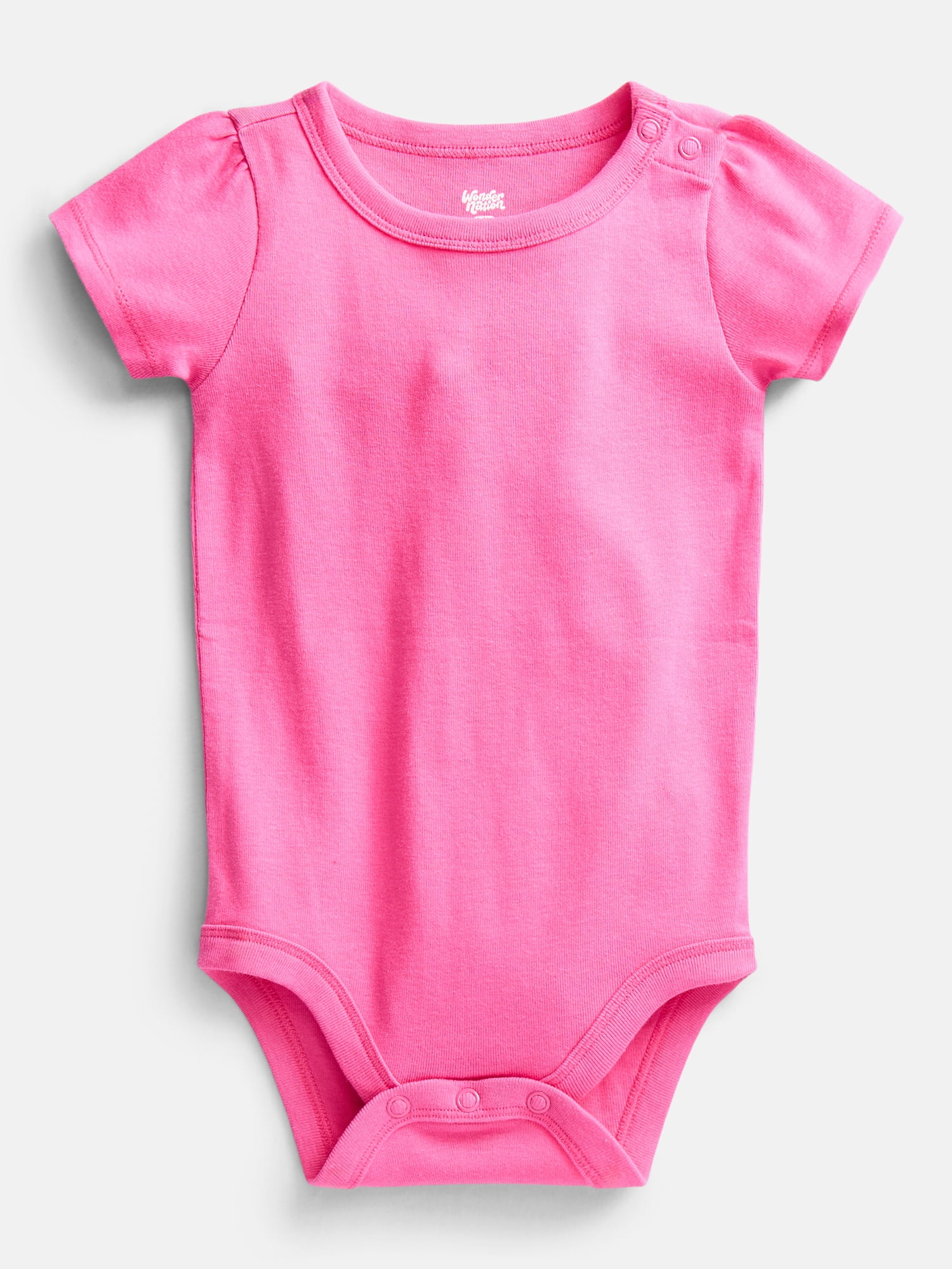 Wonder Nation Baby Girls Short Sleeve Bodysuits, 3-Pack, Sizes 0-24 Months
