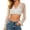 White, variant on Tqcoqu Women's Long Sleeve Crop Tops,Sheer Mesh V-Neck Ruched Front Ruffle Cuff Tops,Black Women's S-XXL