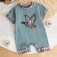 thumbnail image 2 of Akiihool Baby Boy Outfits Newborn Baby Cute Design Bodysuit Short Sleeve One-Piece Baby Clothes for Boys (Blue,12-18 Months), 2 of 8