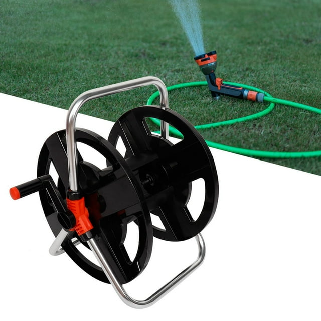 Aramox Portable Shelf Bracket, Water Pipe Car Roll 35 Meters Water Pipe Storage Shelf Hose Reel Rope Storage Rack