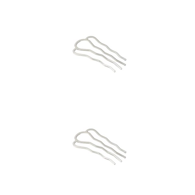 Minnieouse 4 de metal en forma de U tenedor de pelo peine horquilla hallazgos hechos a mano para pasadores chinos diadema m / 6.3x3.4cm / M/6.3x3.4cm/Blanco 2piezas
