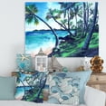 thumbnail image 2 of Designart ' Tropical Beach In Summer Paradise With Palm Trees ' Nautical & Coastal Canvas Wall Art Print, 2 of 4