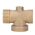 thumbnail image 3 of Water Pump Connector, Easy To Install 4 Ways Hose Connector Brass  For Self Priming Pumps, 3 of 8