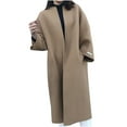 thumbnail image 2 of IROINNID Women's Comfy Long Coat Solid Color Trench Coat Long Sleeve Outwear, Coffee, 2 of 7