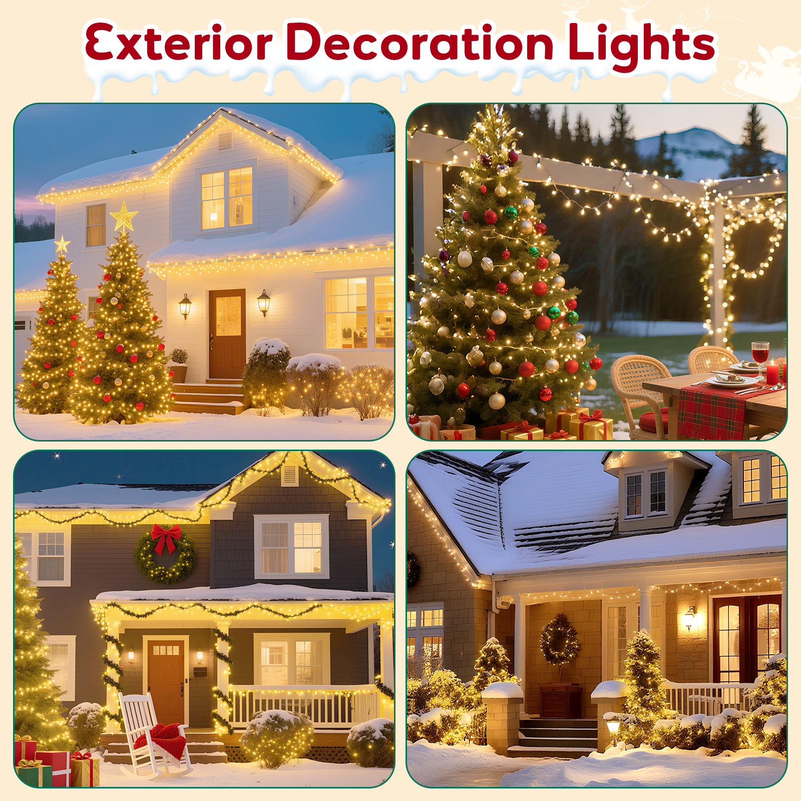 Hishine Outdoor Christmas Lights 164FT 1000LED, String Lights Indoor 8 Modes Waterproof Plug in Christmas Tree Light for Holiday, Warm White