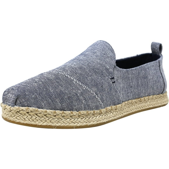 Toms Women's Deconstructed Alpargata Rope Chambray Navy Ankle-High Fabric Slip-On Shoes - 8 M