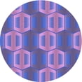 thumbnail image 1 of Ahgly Tapis Rond Lavable en Machine Intérieur Transitionnel Bleu Ardoise, 8 Pieds Rond, 1 of 7