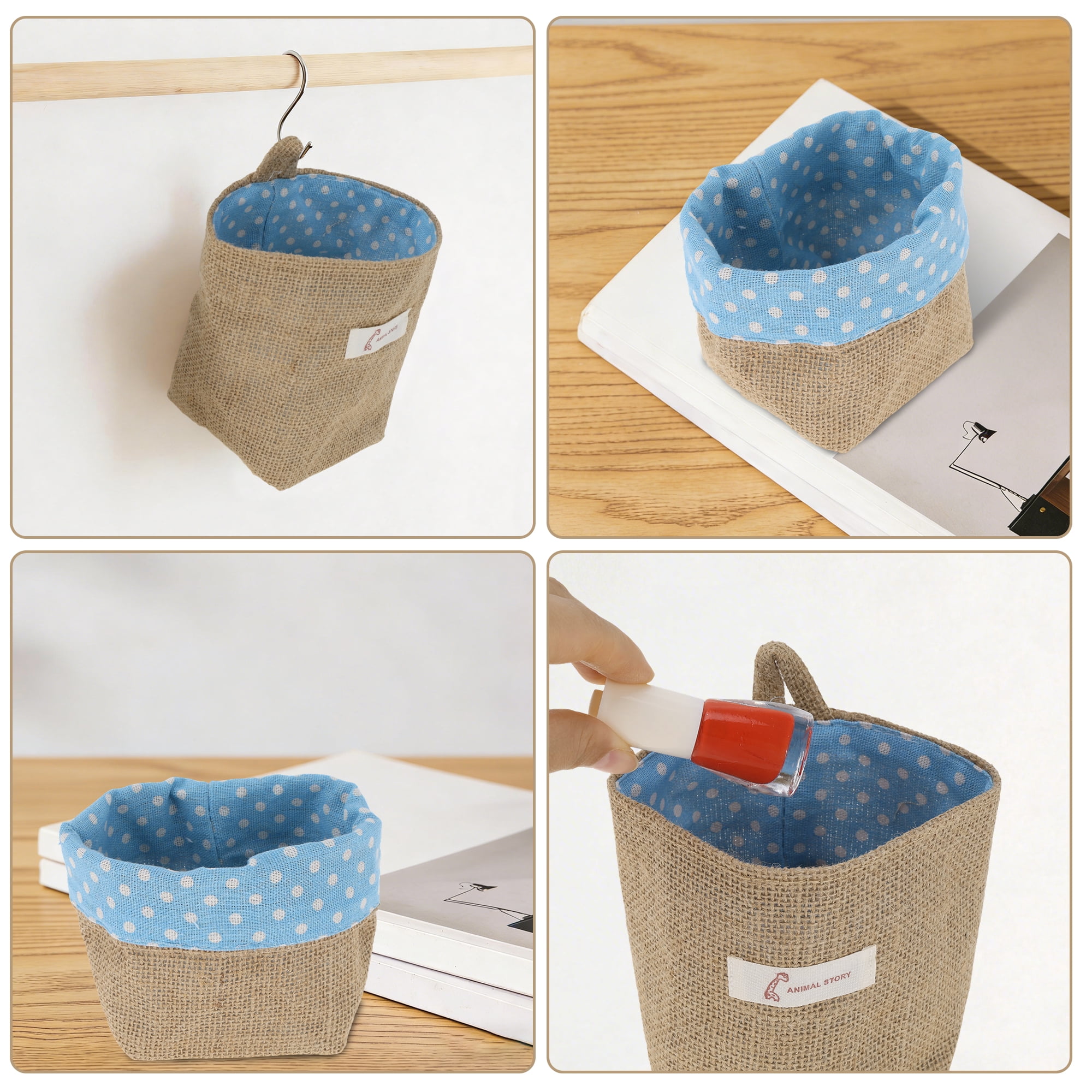 Unique Bargains Simple Reusable Hanging Storage Bags 1 Pc Yellow Brown, Light Blue