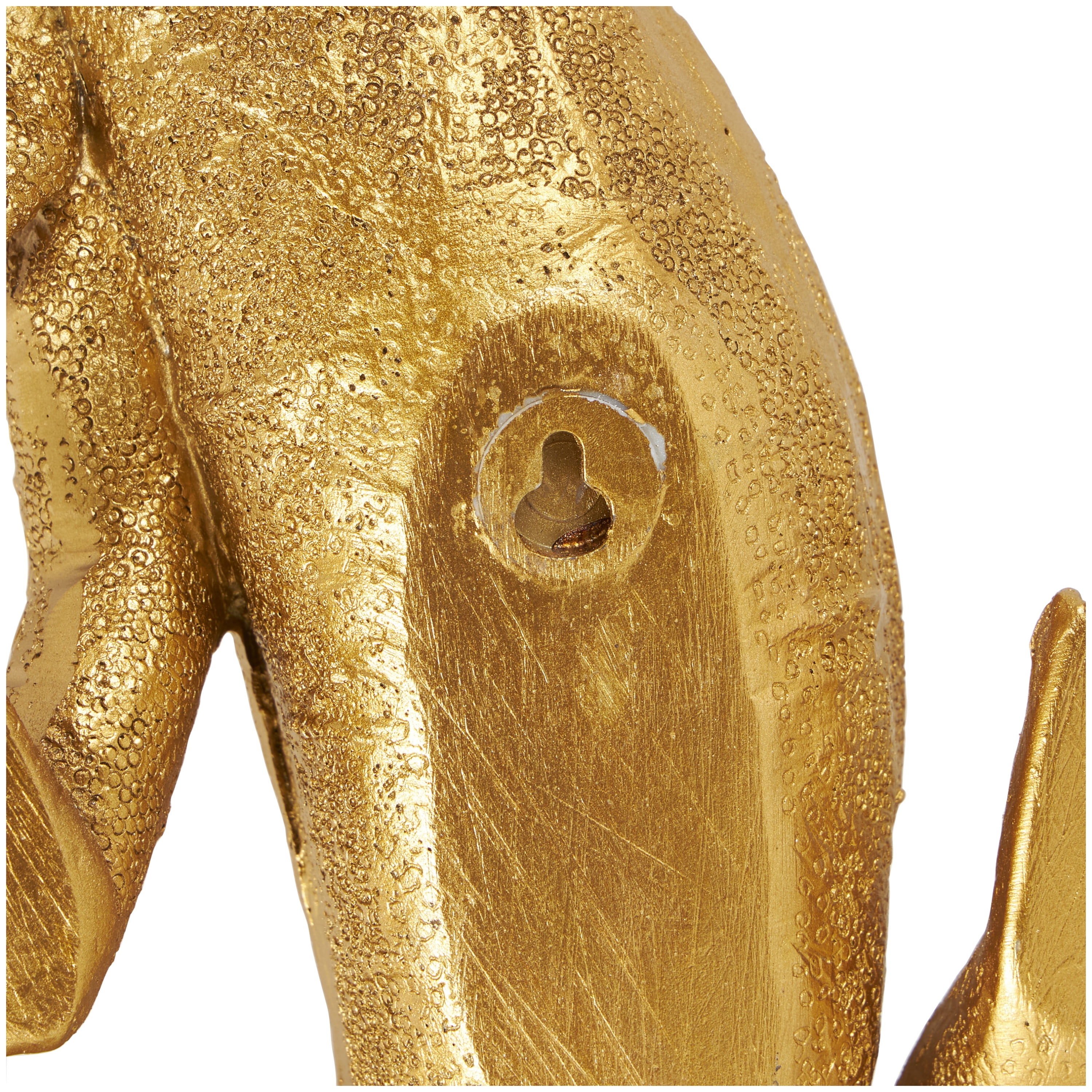 Gold Polystone Lizard Textured Climbing Home Wall Decor, 17" x 10" x 5", by DecMode