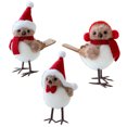 thumbnail image 5 of Dserfhy Cute Fluffy Plush Foam Bird Christmas Tree Ornament Simulated Bird Figurine with Red Hat And Scarf for Christmas Tree Mantel Desk Decoration, 5 of 8