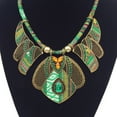 thumbnail image 2 of Yesbay Vintage Women Rhinestone Pendant Bib Necklace Statement Tribal Jewelry Gift,Green, 2 of 6