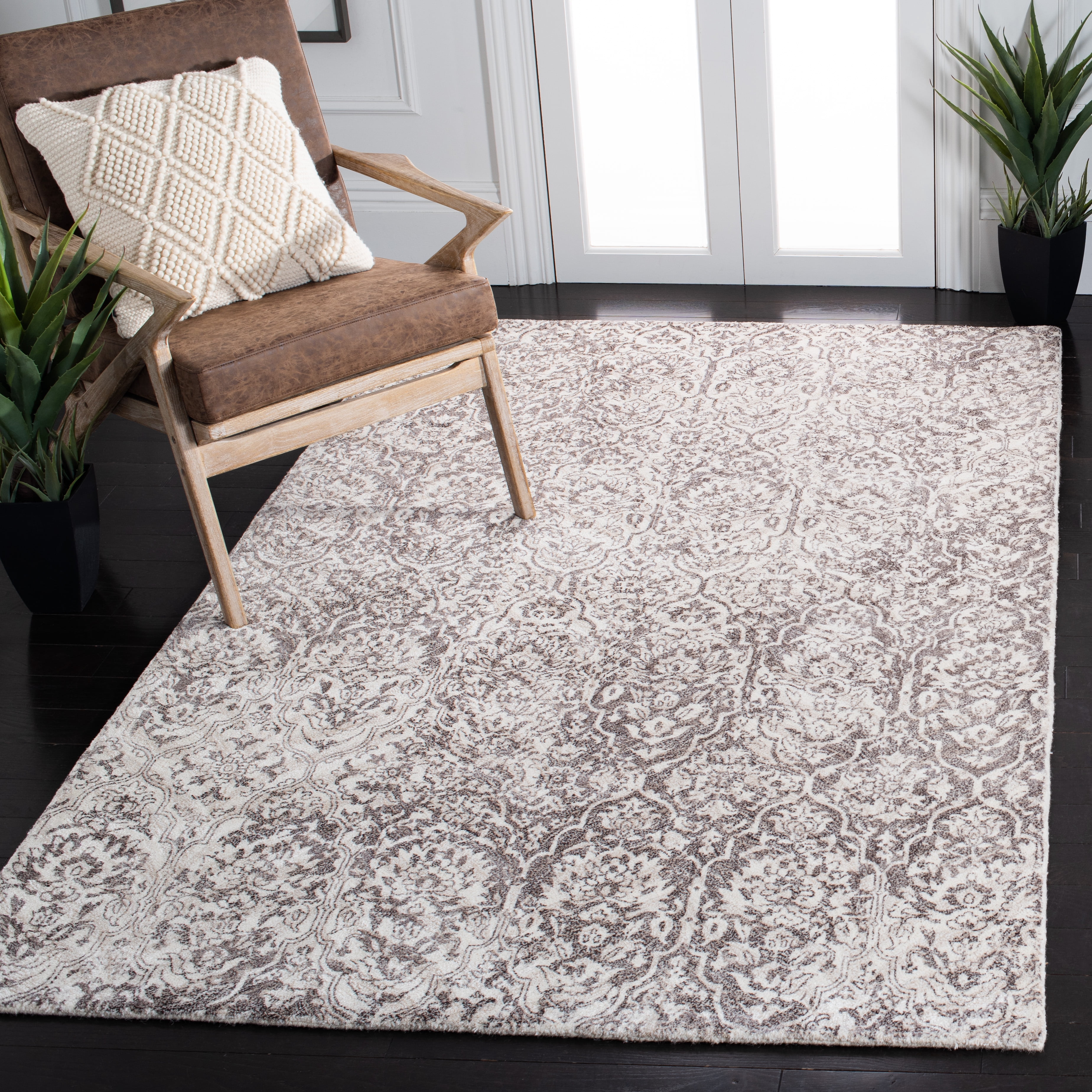 SAFAVIEH Restoration Vintage Delmar Abstract Area Rug, Beige/Ivory, 3' x 5'