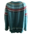 thumbnail image 5 of absuyy Sweaters for Women Long Sleeve Casual Printed Knitted Round Neck Winter Warm Sweaters for Women Blue Size 2XL, 5 of 5