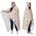 thumbnail image 2 of Wearable Blanket,Beige Sun Moon Star Pattern Hooded Wearable Sherpa Blanket for Adults & Teens,Winter Poncho Shawl Wrap Cape Thick Warm,60"x80", 2 of 5