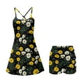 thumbnail image 5 of Yuyamidu Sunflowers Women Workout Tennis Dress with Built-in Shorts, Daisy Cross Back Shoulder Straps Sleeveless Golf Dress with Pockets, Size XS, 5 of 7