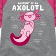 thumbnail image 3 of Instant Message - Anatomy Of An Axolotl - Toddler And Youth Girls Raglan Graphic T-Shirt, 3 of 6