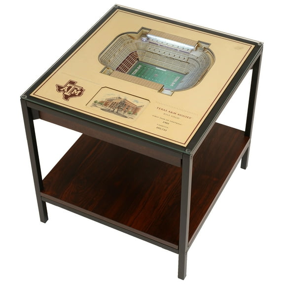Brown Texas A&M Aggies 25-Layer StadiumView Lighted End Table