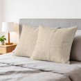 thumbnail image 6 of Pillow Covers 18x18 Set of 2, Beige Rustic Square Throw Pillow Covers for Couch/Sofa/Living Room, Vintage Farmhouse Beige Solid Color Decorative Soft Pillowcases for Couch Throw Pillows, 6 of 9