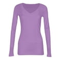 thumbnail image 3 of BDPORKAS Going Out Tops for Women Fall Long Sleeve Lightweight Tops Ribbed Knit V Neck Shirts Spring Trendy Travel Clothes Purple, 3 of 5