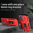 thumbnail image 2 of Allytech Rugged Case for Motorola G Stylus 5G (2024), [Slide Camera Cover] [360° Rotating Kickstand] [Military Protection] [Magnetic Car Mount] Non-Slip Anti-Scratch Shockproof Heavy Duty Case - Red, 2 of 8