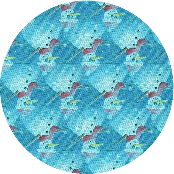 Ahgly Company Indoor Square Patterned Butterfly Blue Area Rugs, 3' Square