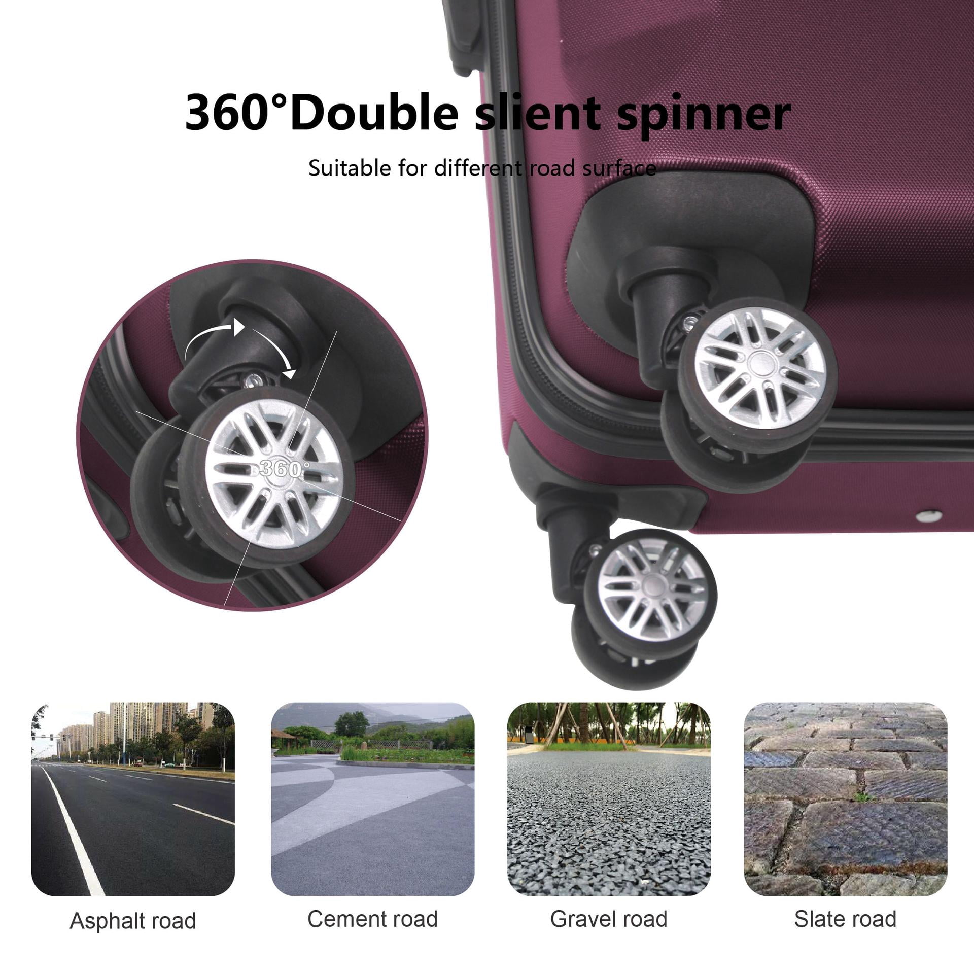 3pc Hardshell Luggage Set with TSA Lock, Lightweight ABS Spinner Suitcase with Multi-Position Handle 20" 24" 28"