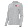 thumbnail image 2 of Women's Antigua  Heather Gray Indiana Hoosiers Daybreak Quarter-Zip Hoodie, 2 of 3