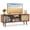 Brown, variant on Modern TV Stand for TVs up to 55" with Rattan& Glass Sliding Doors, Entertainment Center Media Console for Living Room, Bedroom,Natural
