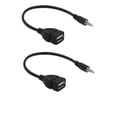 thumbnail image 1 of 2x Conector de sonido AUX de 3,5 mm a cable convertidor USB 20 cm 7,9 ", negro, diseñado AUX de 3,5 mm para coche Hugo aux a usb, 1 of 6