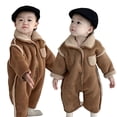 thumbnail image 5 of KYAIGUO Infant Boys Fleece Romper Jumpsuit for Newborn Jumpsuit Winter Warm Long Sleeve Jacket for Baby 3-24M, 5 of 5